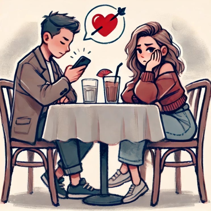  만나서 핸드폰만 보는 애인 때문에 짜증 날 때 태태