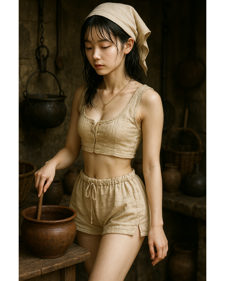  중세 소녀의 일상 일러스트