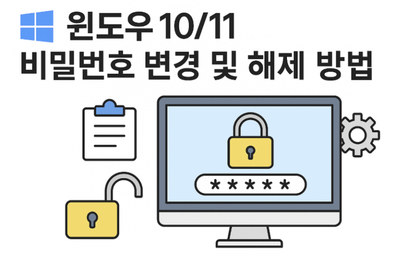 윈도우 10/11 비밀번호 변경 및 해제하는 방법