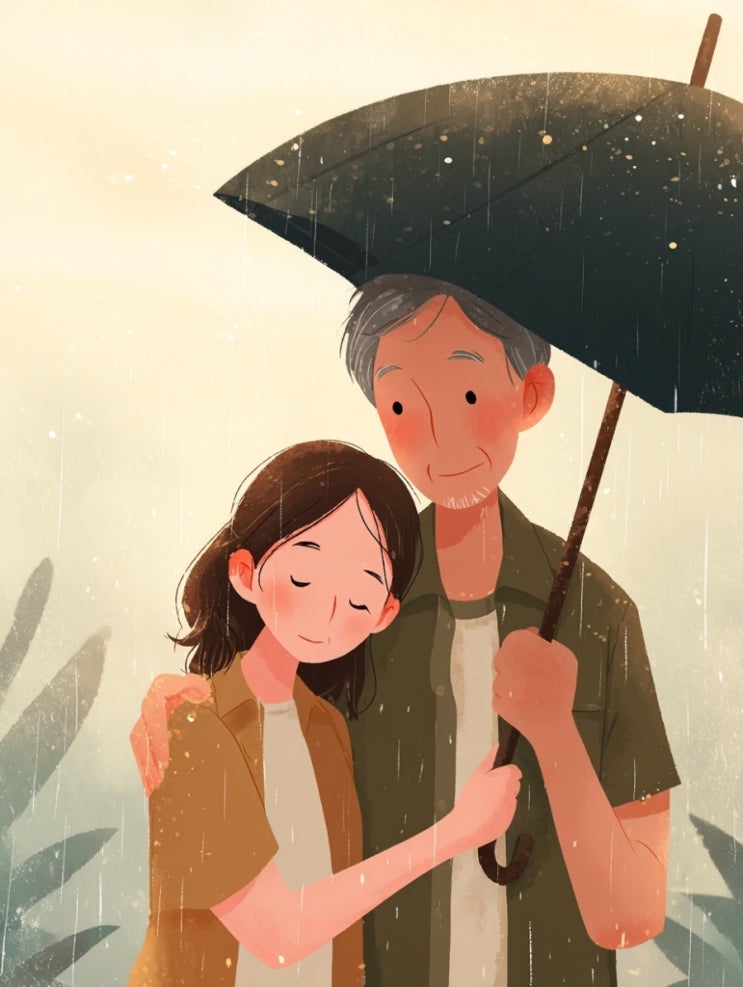   비 오는 월요일, 아빠 팔뚝을 잡았습니다_검백챌#017