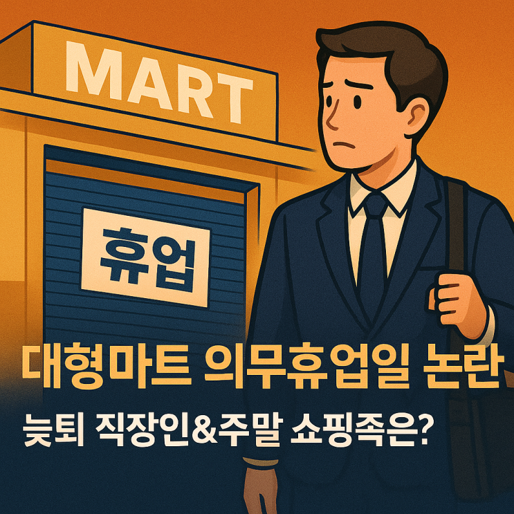  대형마트 의무휴업일 논란, 늦퇴 직장인&주말 쇼핑족은 어디서 장 보나요?