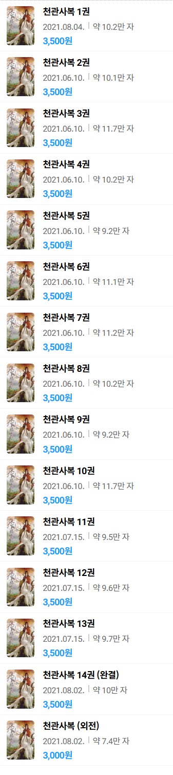  표지 변경) 묵향동후-천관사복 (삽화본) (개정판)