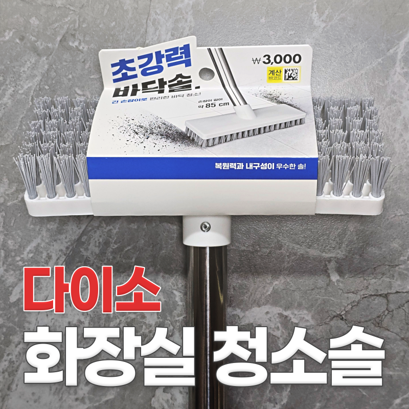 다이소 화장실 청소솔 내돈내산 후기 튼튼한 초강력 밀대 청소솔
