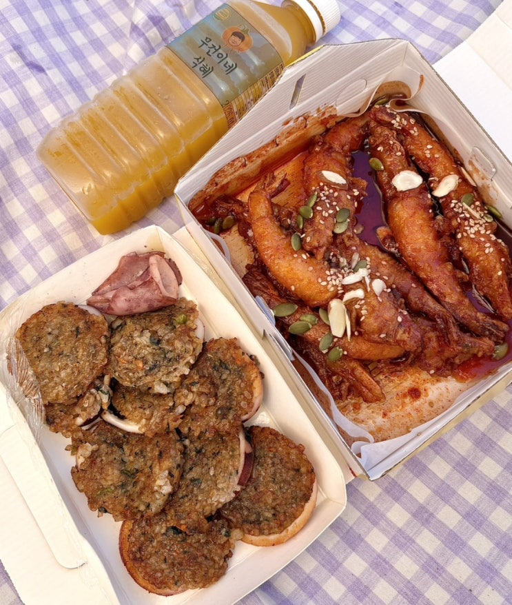  속초 중앙시장 맛집 황부자튀김 누룽지오징어순대, 새우강정 추천 후기 (위치, 주차 정보)