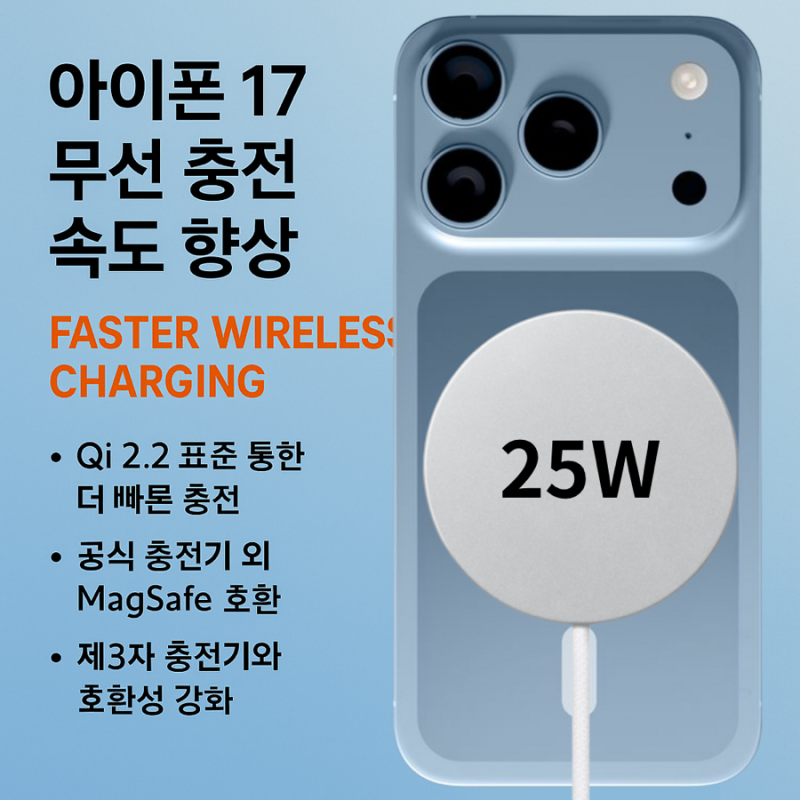 아이폰 17, 무선 충전 속도 25W 시대 열린다