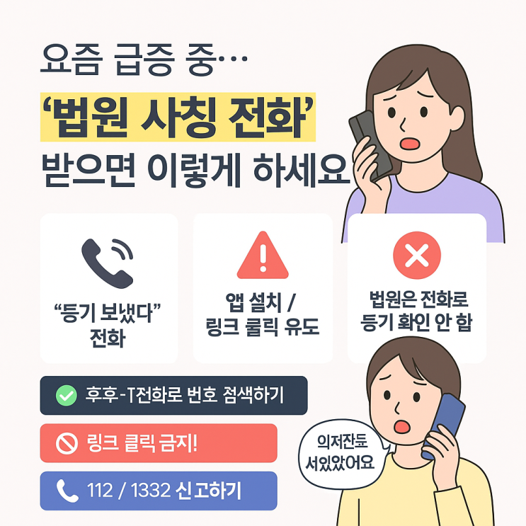  요즘 급증 중… ‘법원 사칭 전화’ 받으면 이렇게 하세요