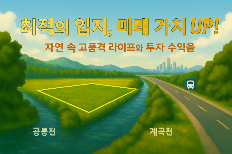  양주시 장흥면 삼상리, 공릉천 품은 4,459 황금 토지! 자연 속 고품격 라이프와 투자 수익을 동시에!