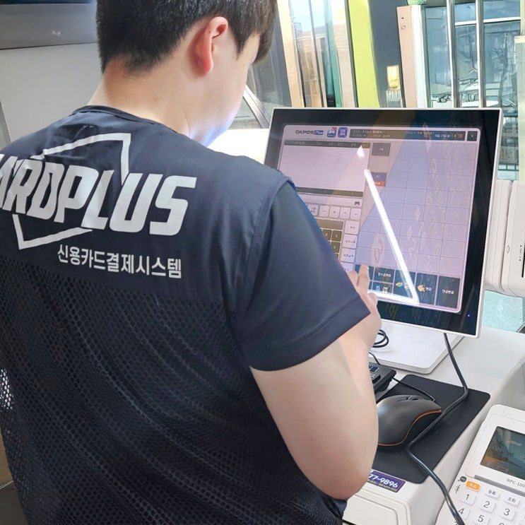  김해포스기 설치업체 경남 김해 정육점 식육점에 카스 저울 연동 최신형 오케이 포스기 설치