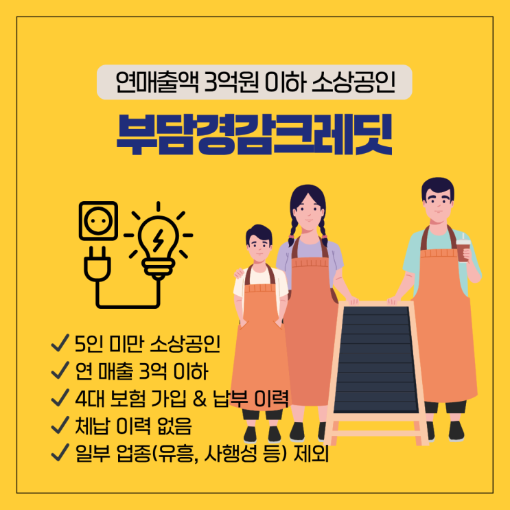  소상공인 50만원 지원금, 부담경감크레딧 신청하세요