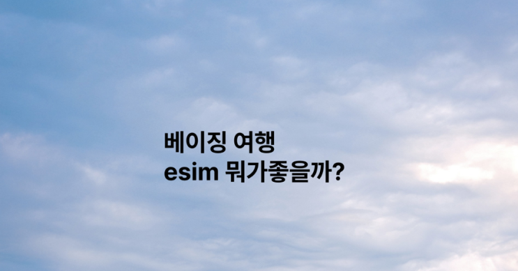  [베이징 여행 준비물] 중국에서 유심? 이심? 어떤 게 더 나을까?