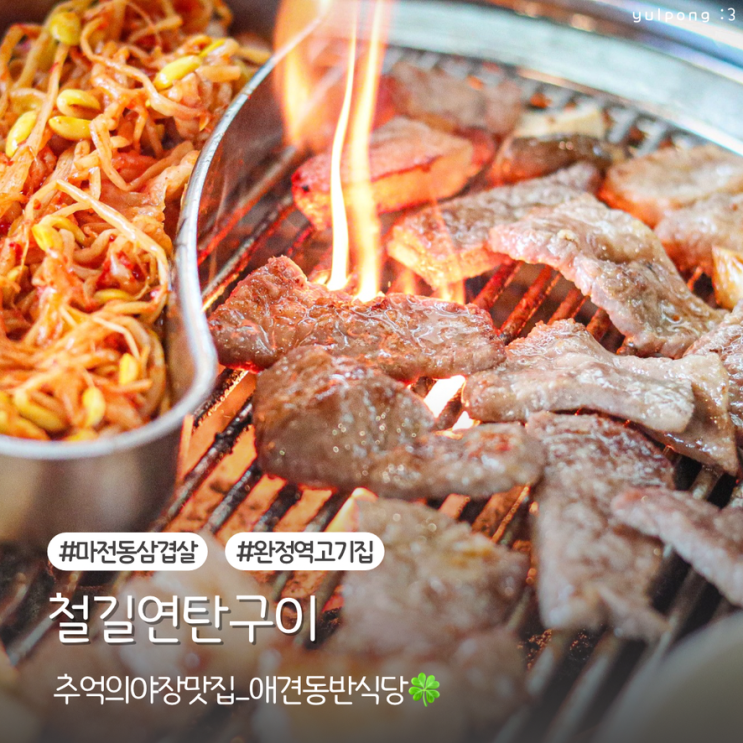  완정역 고기집 철길연탄구이 추억의 야장 맛집 애견동반식당