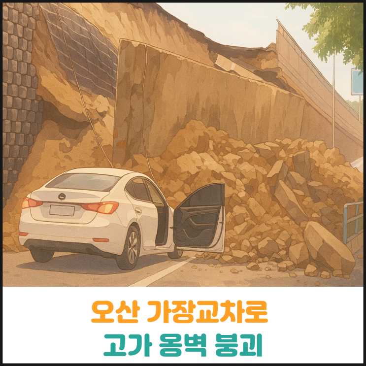  오산 가장교차로 고가 옹벽 붕괴, 차량 매몰되고 1명 사망