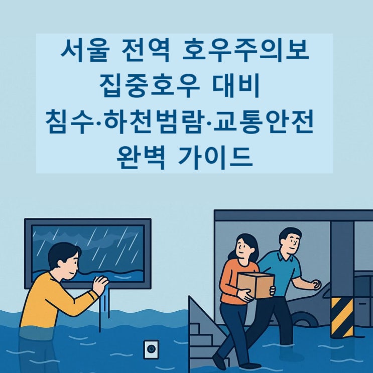 <b>서울</b> 전역 <b>호우주의보</b>! 집중<b>호우</b> 대비 침수·하천범람·교통안전... 