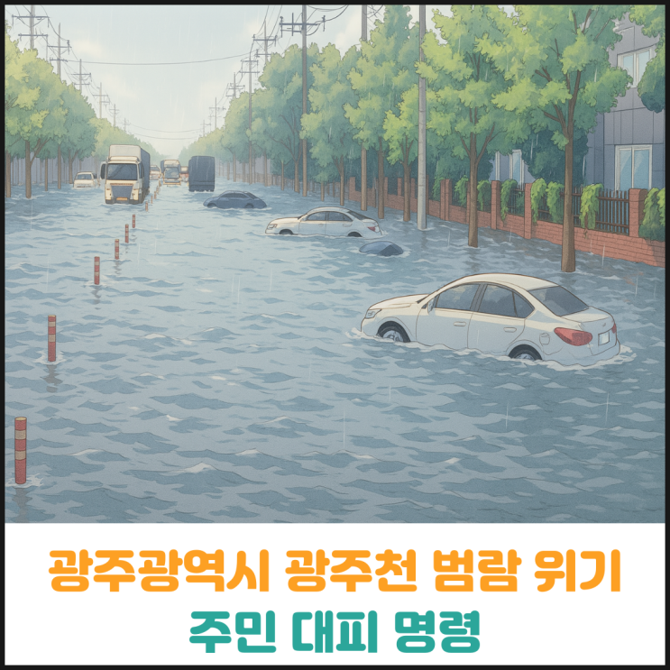  광주 광주천 범람 위기, 주민 대피 명령