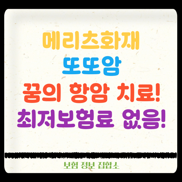 메리츠화재 또또암 중입자치료 5천만원 꿈의 치료 준비!