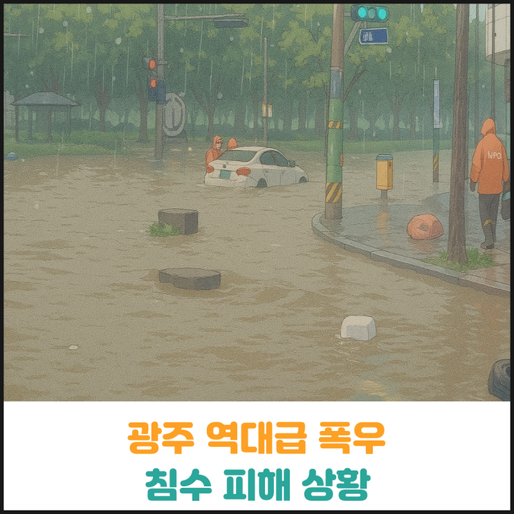  광주 역대급 폭우로 인한 침수 피해 상황
