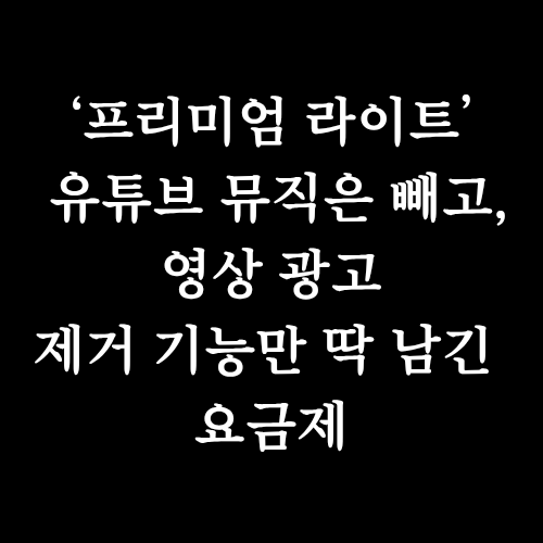  광고 없이 유튜브만 보고 싶다면? 드디어 한국에 출시되는 유튜브 ‘프리미엄 라이트’”