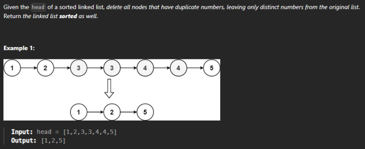  JAVA_LeetCode 82_Remove Duplicates from Sorted List II