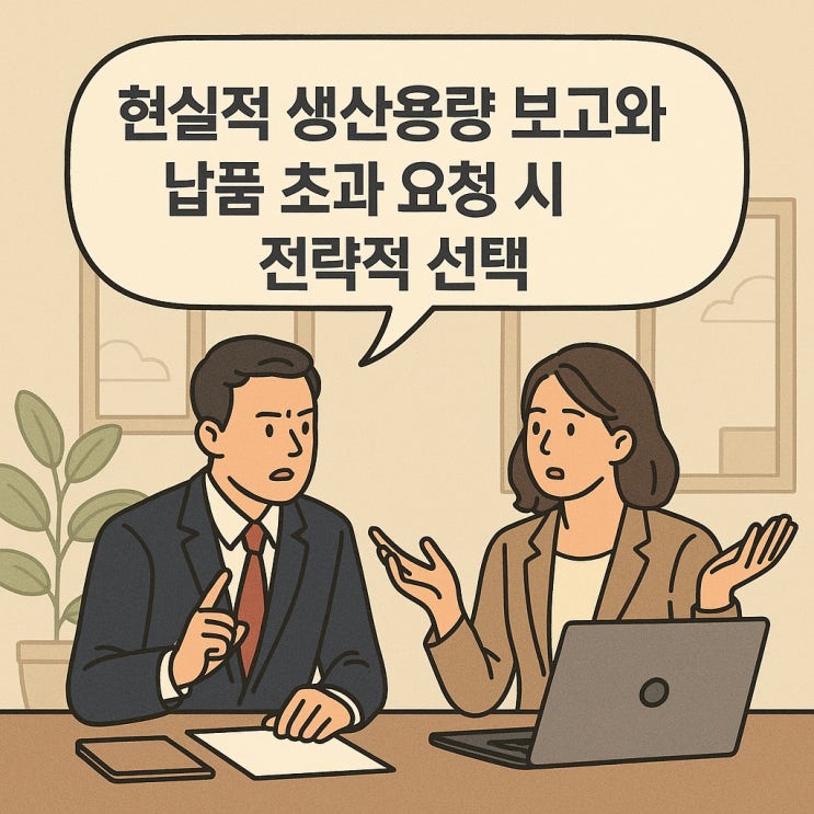  현실적 생산용량 보고 와 납품 초과 요청 시 전략적 선택