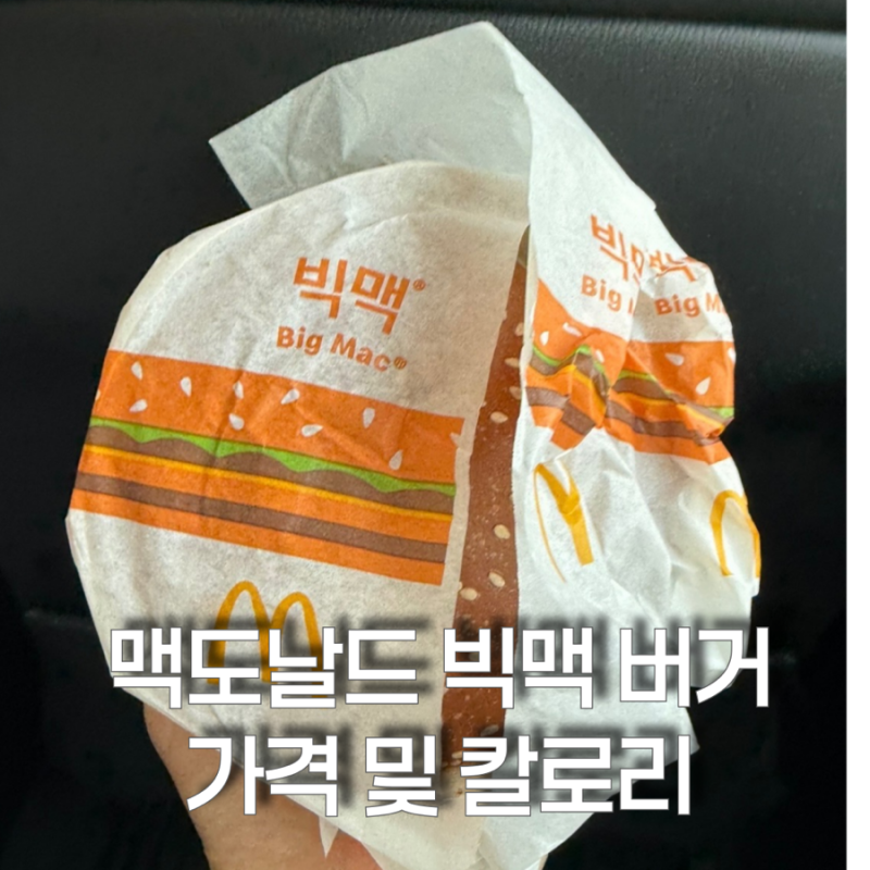 맥도날드 빅맥 가격 및 칼로리 정보