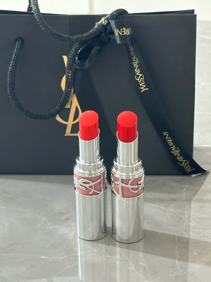 YSL | 입생로랑 러브샤인 워터샤인 립스틱 12호&45호 구입 후기, 발색 (+겨울쿨톤 인생 립스틱 ....