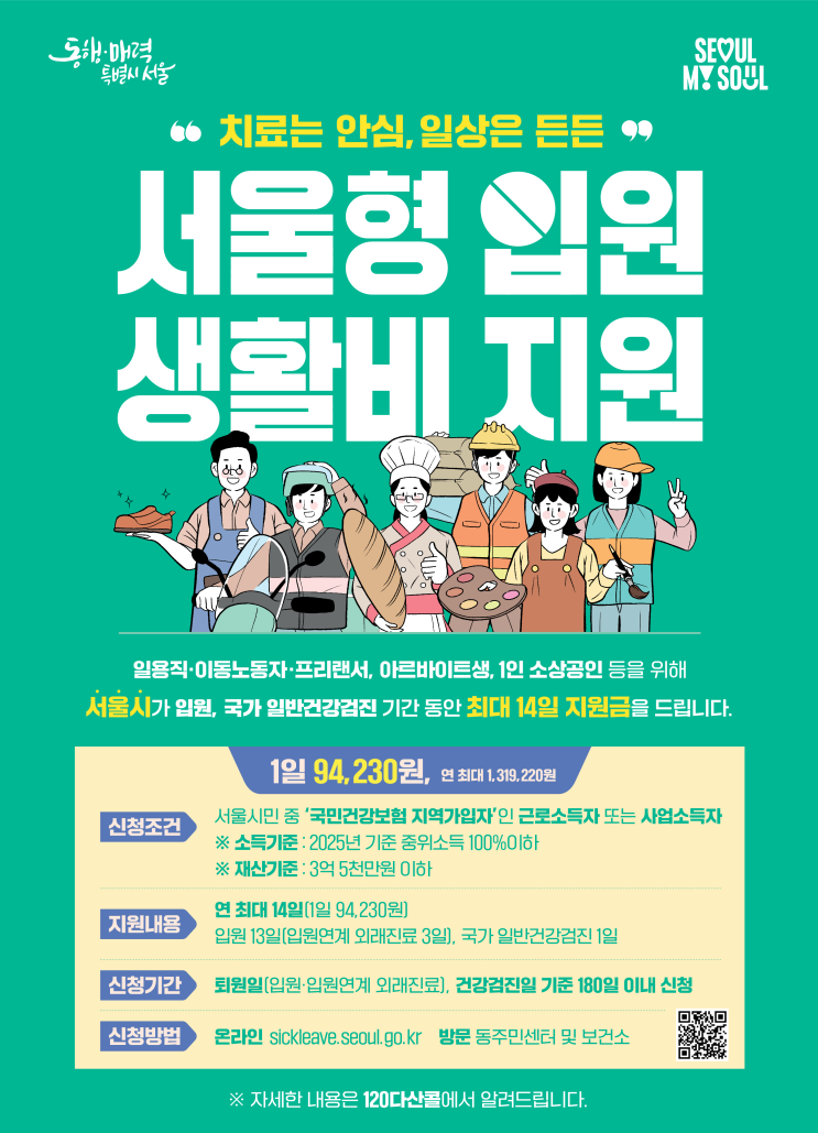  2025년 서울형 입원 생활비 지원 / 서울시