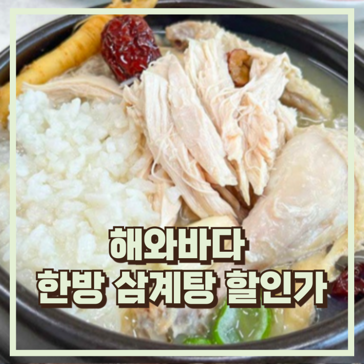  해와바다 찹쌀 한방 삼계탕 2인분, 초복·중복에 딱 맞는 간편 보양식 추천, 할인가