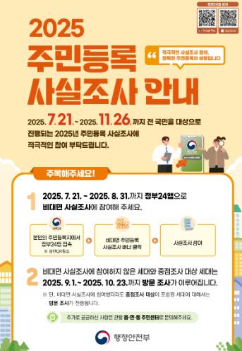 부평구, ‘2025년 주민등록 사실조사’ 실시
