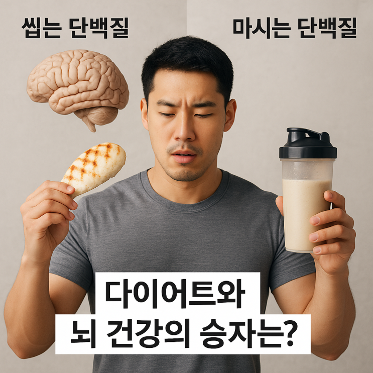  씹는 단백질 vs 마시는 단백질, 다이어트와 뇌 건강의 승자는?