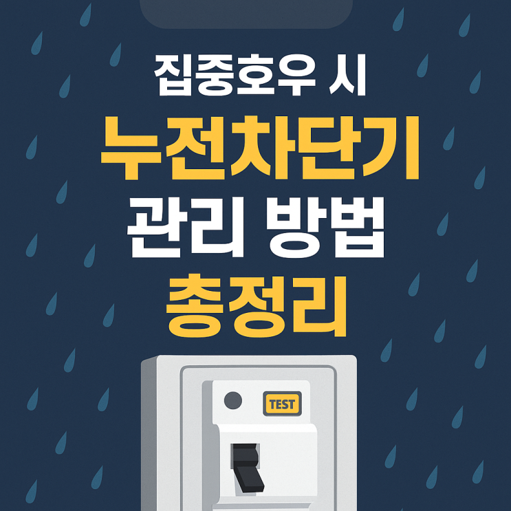  집중호우 시 누전차단기 관리방법 – 감전사고·화재 예방을 위한 필수 안전수칙