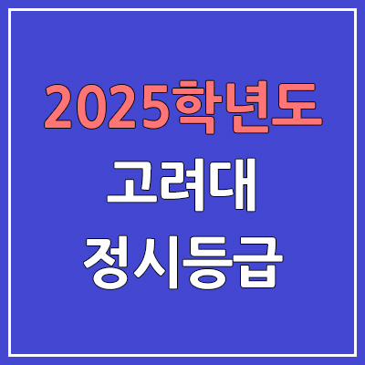 2025 고려대 서울·안암 정시등급, 예비번호 | 고려대학교 서울캠퍼스·안암캠퍼스 커트라인, 입결