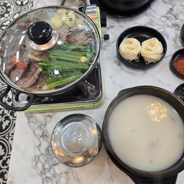  찐만족유발 포항 설렁탕 맛집 효자옥한우가마솥설렁탕 (한우설렁탕, 미니한우수육)