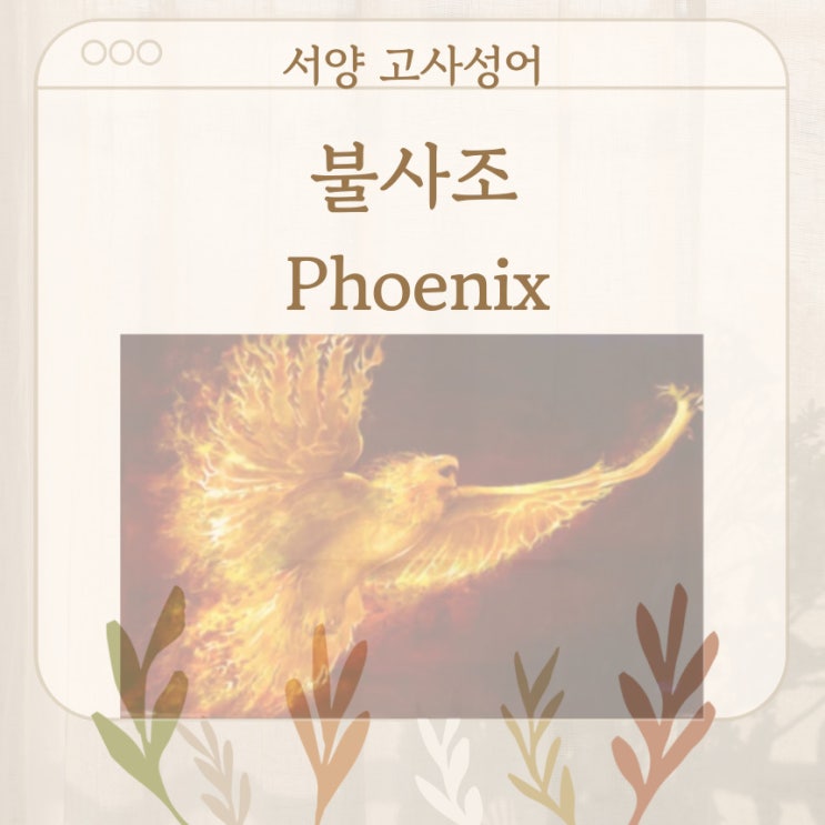  서양 고사성어 뒤집어 보기 (34. 불사조)