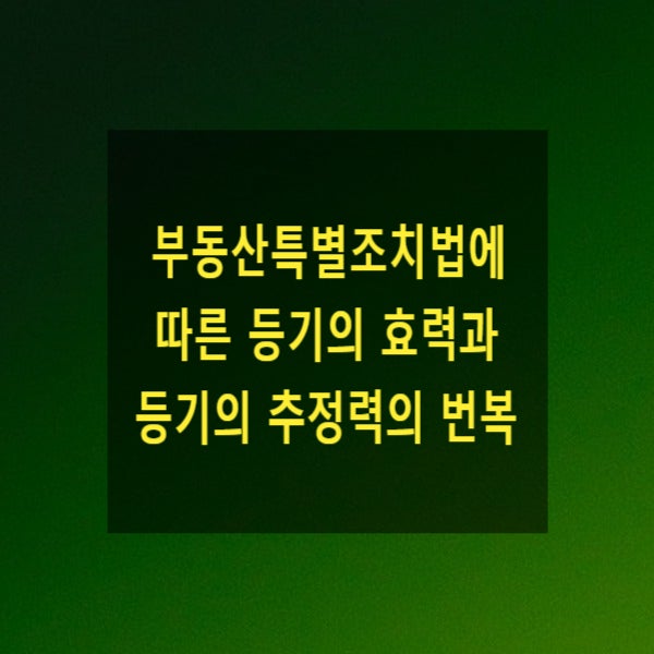  부동산특별조치법에 따른 등기의 효력과 등기의 추정력의 번복