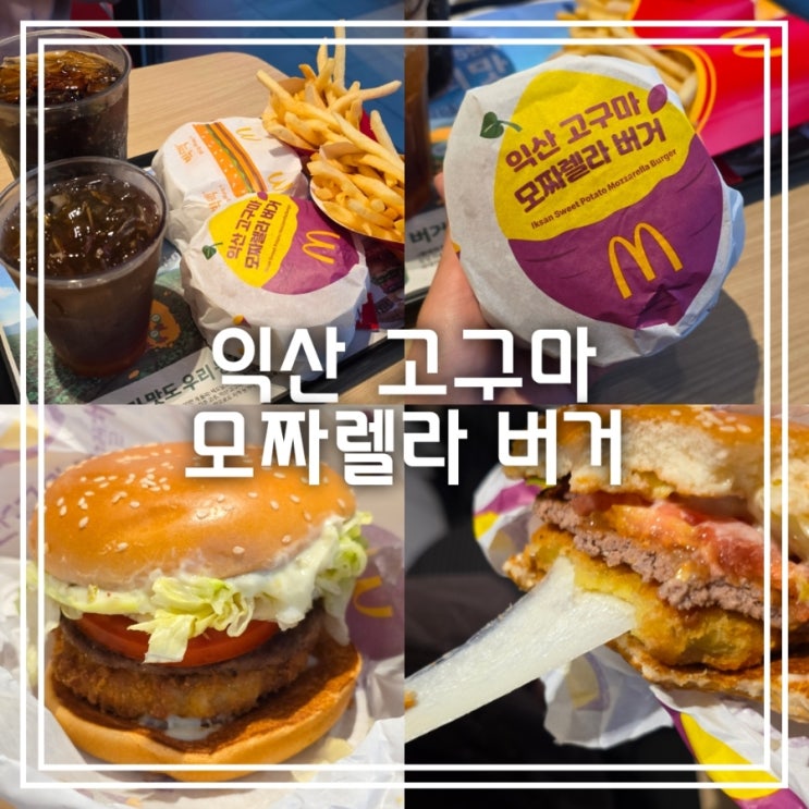  익산 고구마 모짜렐라 버거 || 맥도날드 한국의 맛 신메뉴 (with. 망고 피치 아이스티)