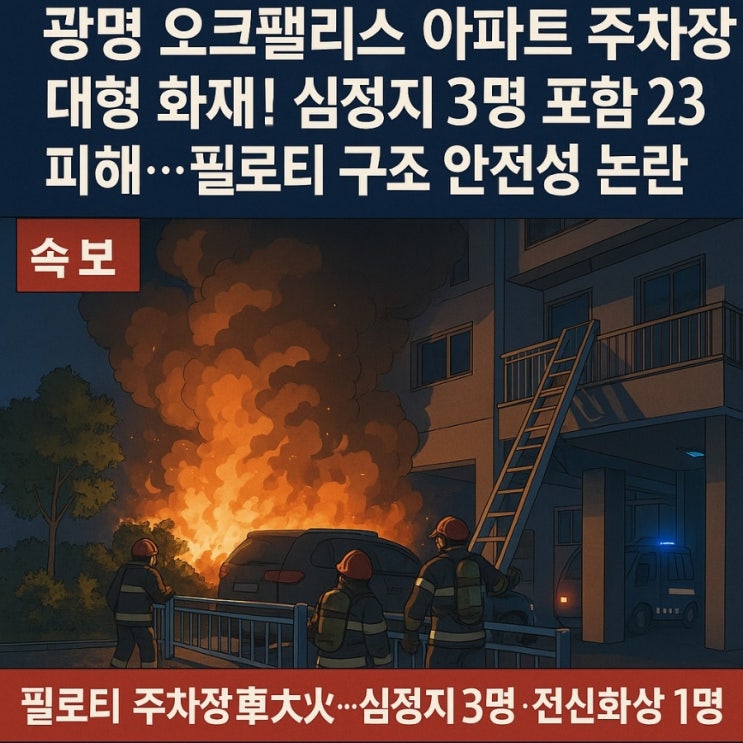 <b>아파트 화재</b>! 심정지 3명, 전신화상 포함 23명 <b>인명 피해</b>