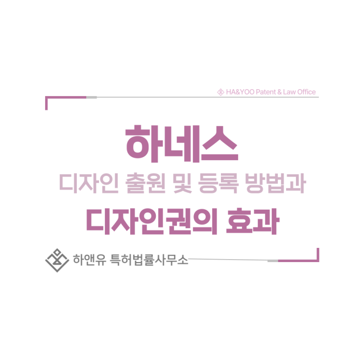 하네스 디자인 <b>출원</b> 및 등록 절차, 요건, 방법, <b>디자인권</b>의 효과