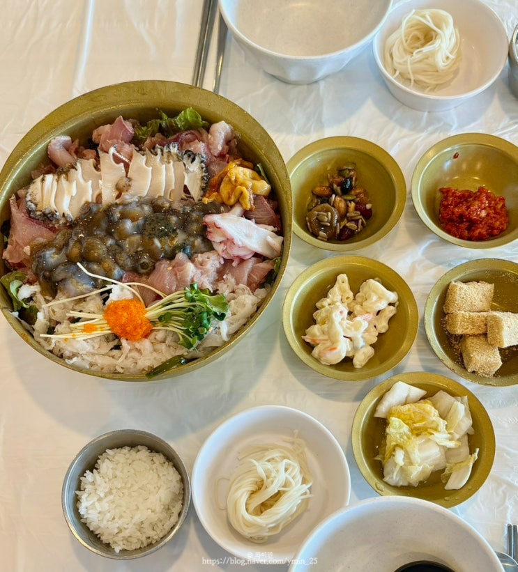  속초 청초수물회 본점 n년차 단골의 해전물회 내돈내산 후기 (여름 주말 웨이팅, 포장, 택배)