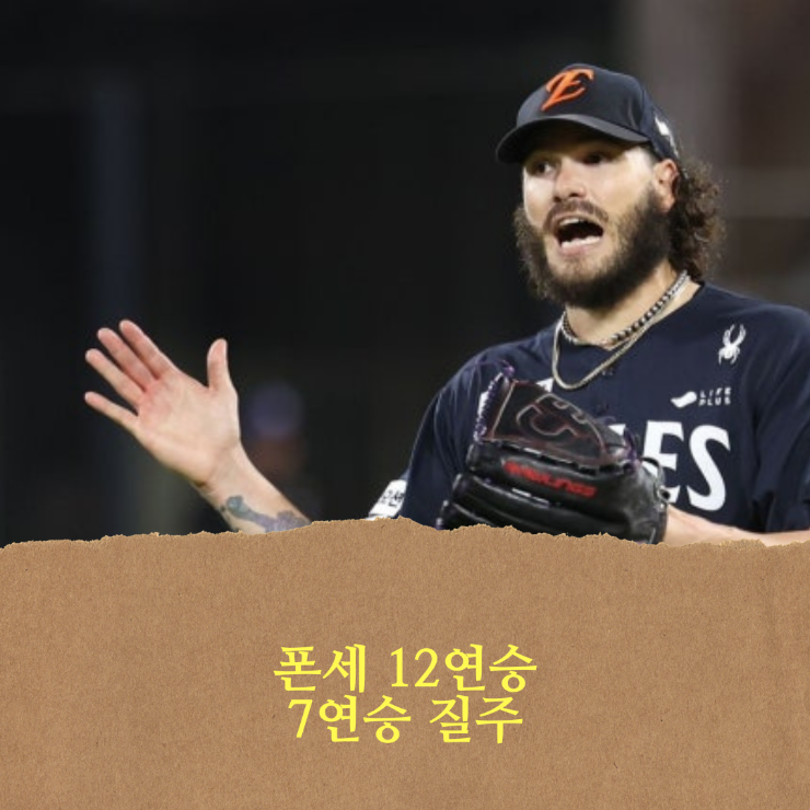 한화 이글스, 폰세 12연승 + 채은성 쐐기 <b>투런포</b>, 팀은 7연승 질주