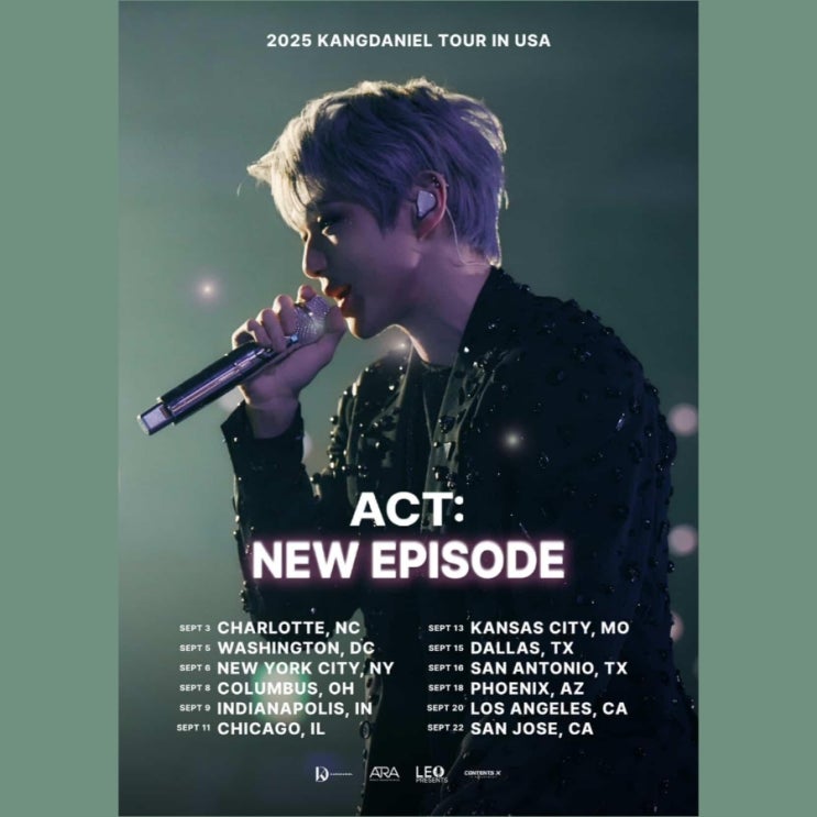 2025 <b>강다니엘</b> 콘서트 < ACT : NEW EPISODE > IN USA <b>투어</b>... 