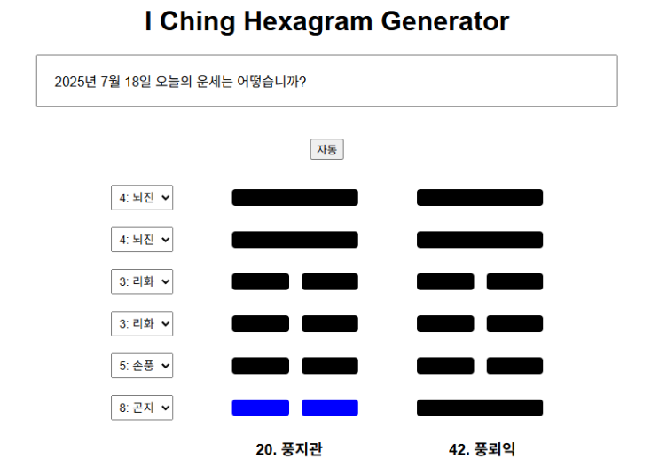  2025년 7월 18일 오늘의 운세는 풍지관(風地觀) 초육(初六)