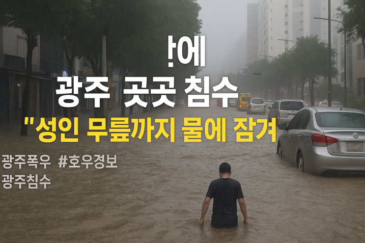 <b>광주</b> 도심 <b>침수</b>, <b>호우경보</b> 2시간 만에 무너진 일상｜성인... 
