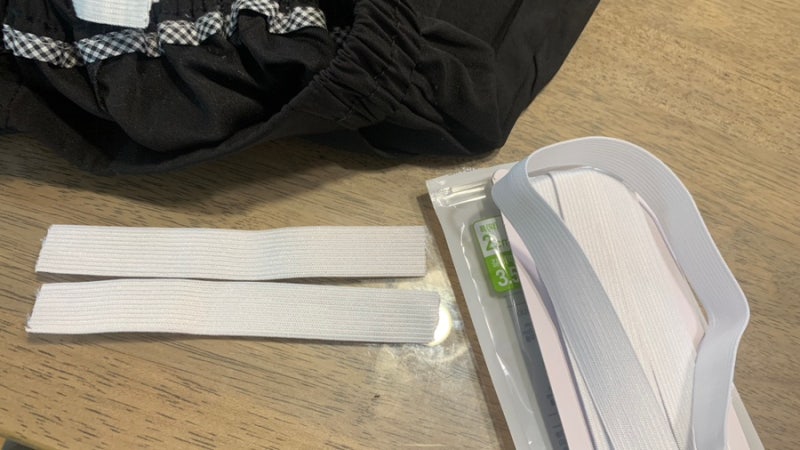 여자 반바지 허리 고무줄 늘이기(재봉틀 X, 다이소 납작 고무줄 사용)
