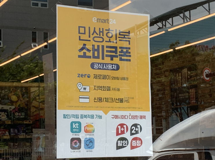 민생회복 <b>소비쿠폰</b> 사용처 <b>스티커</b> 붙은 업종 리스트