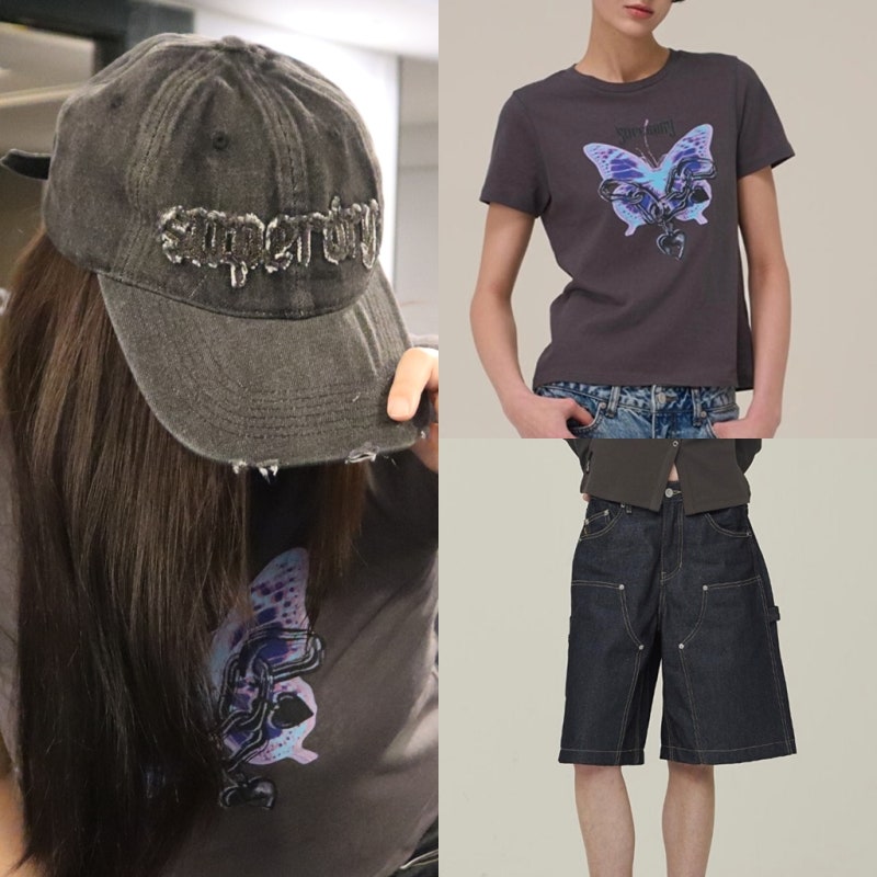 여자 여름코디 반팔티추천 슈퍼드라이 Superdry 티셔츠 &청카고팬츠 데님모자 어때요?