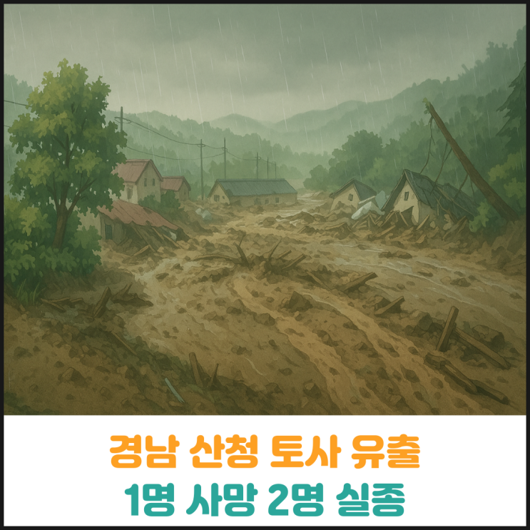  경남 산청 토사 유출로 1명 사망, 2명 실종