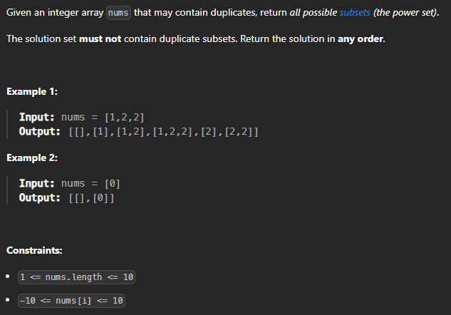  JAVA_LeetCode 90_Subsets II