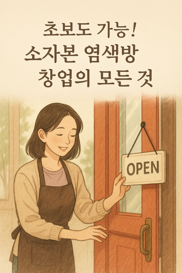  “NO 가맹비! 1인샵으로 시작하는 큐사랑 염색방”
