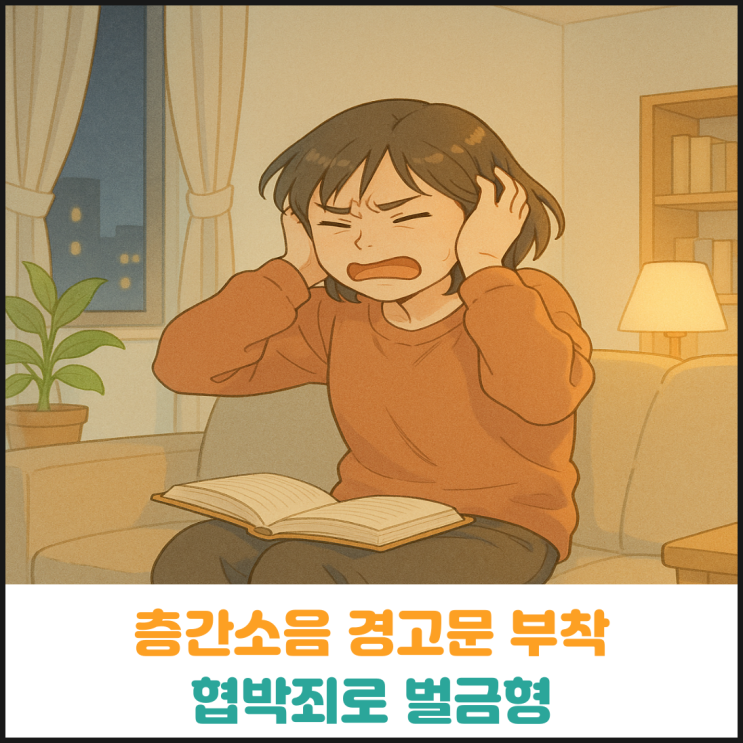  층간소음 경고문 부착, 협박죄로 벌금형