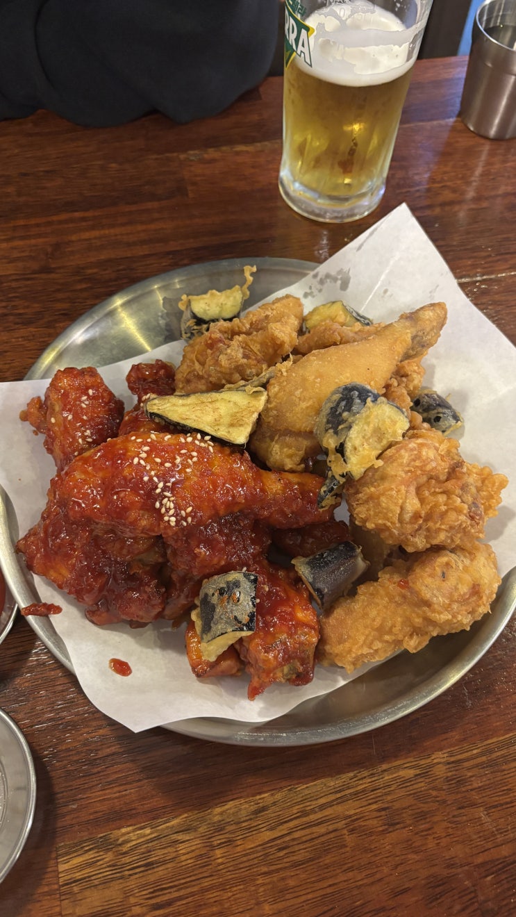  [죽전/치킨] 도담퐁닭_가지와 고구마 튀김이 올라가는 정성스러운 동네 치킨집